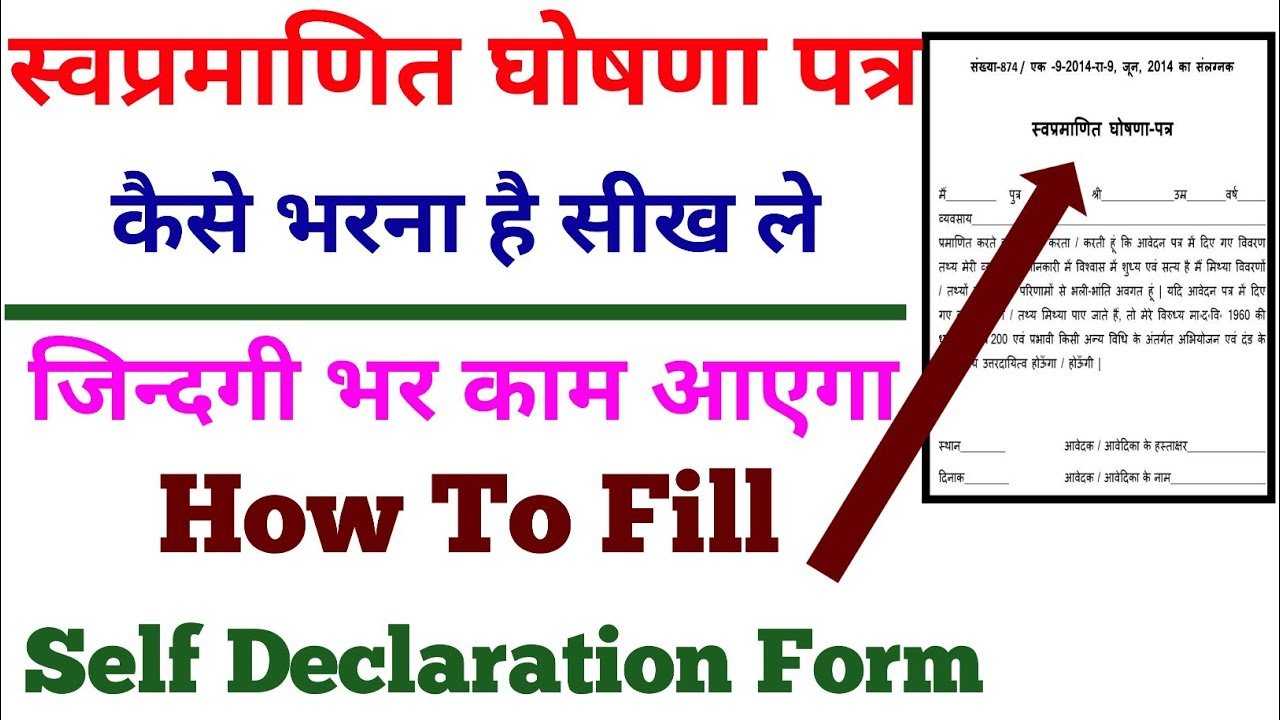 How To Fill Self Declaration Form 2024